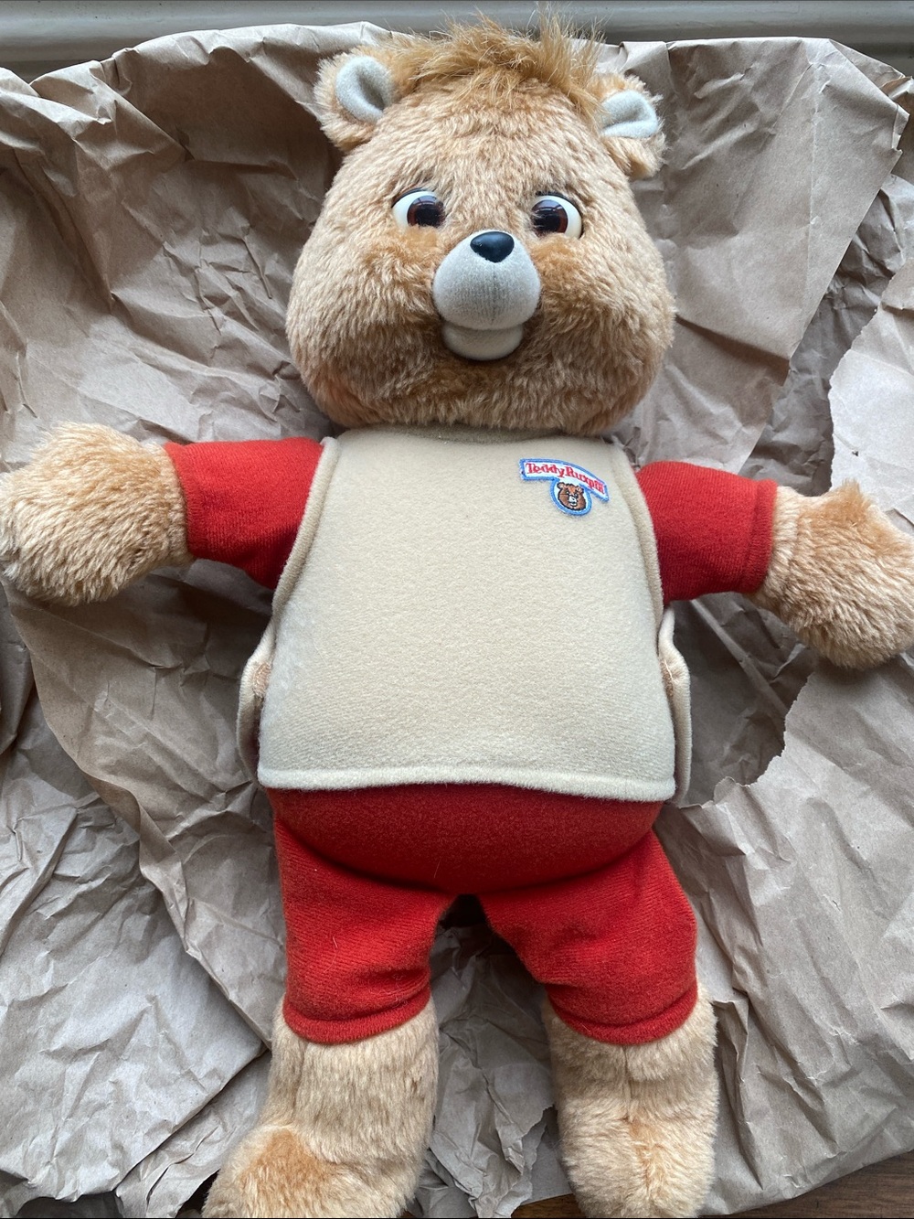 Original Teddy Ruxpin doll with box, tapes, and books